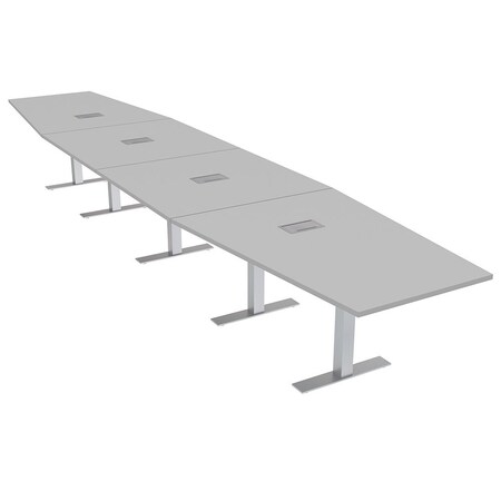 Skutchi Designs 18 Person Conference Table With Power Unit | 18' Hexagon Table | Harmony Series HAR-HEX.IR-48X216-T-U779-ESIL