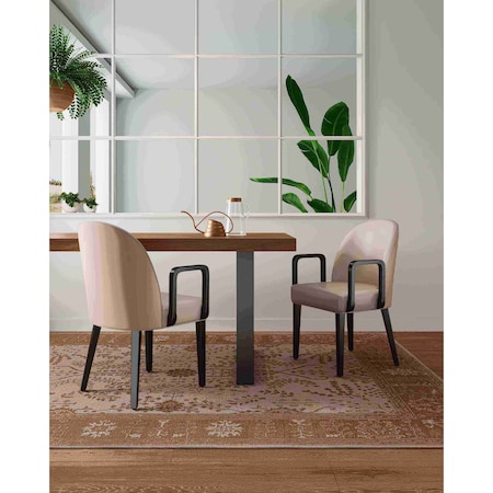 Manhattan Comfort Hillman Dining Arm Chair -  in Light Grey, PK2 2-DC087AR-LG