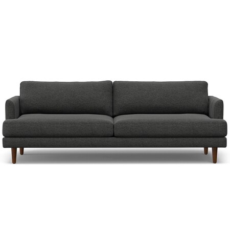 Homeroots 90" Gray Fabric Sofa With Brown Legs 640985