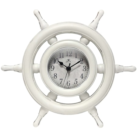 Infinity Instruments Captain's Wall Clock, Ivory, 15 in 20357AW-4583