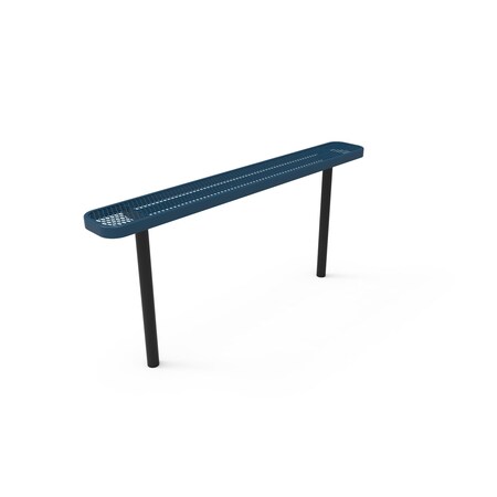 Mytcoat 6ft Outdoor Bench without Back, Inground, Light Blue, Expanded Metal, Industry Standard Coating 804240