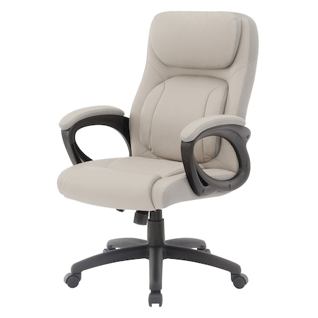 Office Star Products Executive Seating Faux Leather Manager's Chair, Charcoal/ Grey FL13785-U42