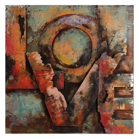 Empire Art Direct Primo Mixed Media Hand Painted Iron Wall Sculpture - Love PMO-130212-3232