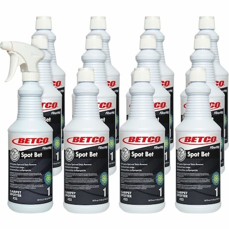 Betco FiberPro Spot Bet Stain Remover, Country Fresh Scent, 32 oz Bottle, 12PK 4251200