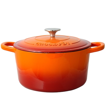 Crock-Pot Crock Pot Artisan 5 Quart Round Enameled Cast Iron Dutch Oven in Sunset Orange 109469.02-18