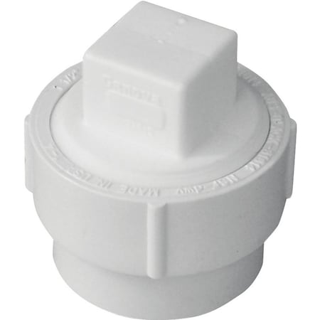Canplas Cleanout Body with Threaded Plug, 3 in, Spigot x FNPT, PVC, White 193703AS