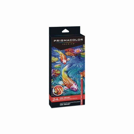 Prismacolor Col-Erase Pencil with Eraser, 0.7 mm, 2B (#1), Asstd Lead/Barrel, PK24 20517