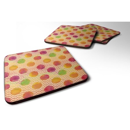 Carolines Treasures Watercolor Rainbow Dots and Sqiggles Foam Coaster, Set of 4 BB7514FC