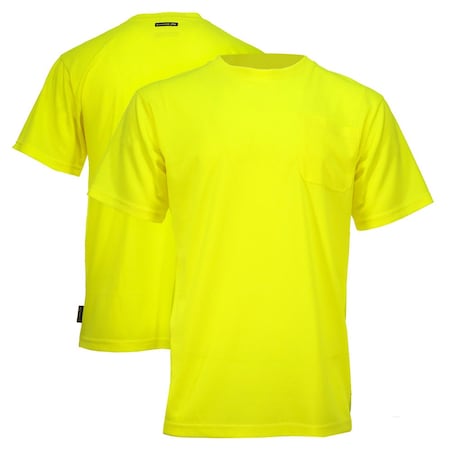 Dome75 Short Sleeve Shirt, Enhanced Visibility, Polyester, HiVis Yellow, SM DSS1401