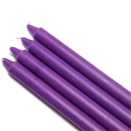 Vaser Designs 10 in. Straight Taper Candles, Purple - 12 Piece VA2593532