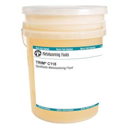 Trim Metalworking Fluid, C118, Synthetic, 5 gal, Pail, Colorless to Light Yellow C118-5G