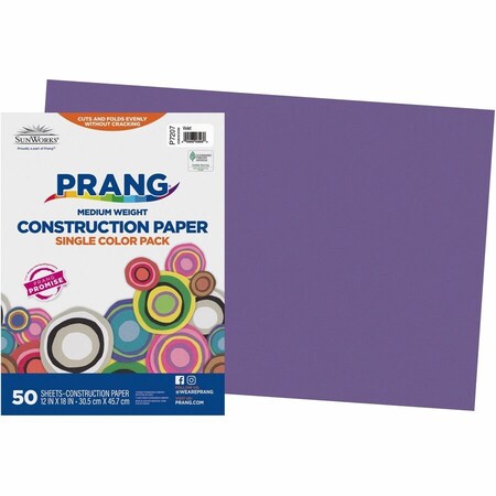 Sunworks Construction Paper, Purple, 50PK PAC7207