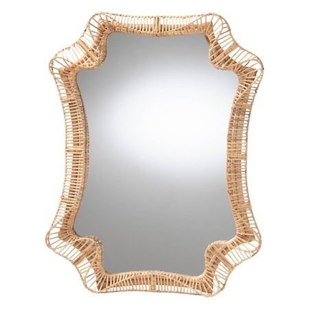 Bali & Pari Yusra Natural Rattan Accent Mirror 267-14614-ZORO