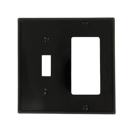Leviton Combination Wallplate, Standard Size, Gang 2, Black 80707-E
