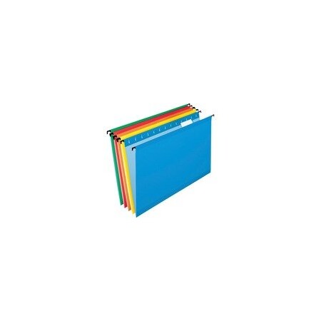 Pendaflex SureHook 1/5 Tab Cut Legal Recycled Hanging Folder, 8 1/2in x 14in, 11 pt., Blue, Red, Orange, 20PK 615315ASST