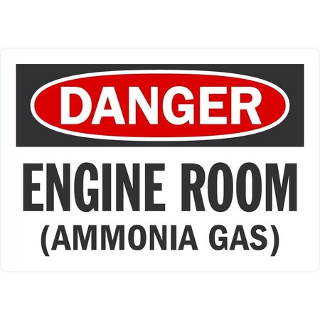 Lyle Danger Engine Room (Ammonia Gas), 5x3.5, Non-Reflective, White  G-16806-ND_5x3.5