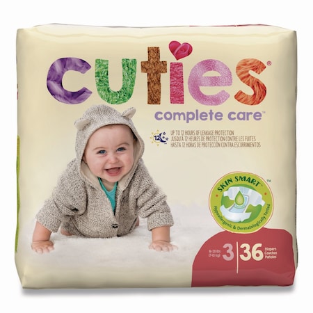 Cuties Premium Jumbo Diapers, Size 3, 16 lbs to 28 lbs, 144PK CR3001