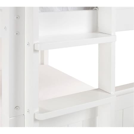 Betterbeds C1613L-DR Camaflexi Full Mission HeadboardEnd Ladder Over Bunk Bed with Drawers White BE207038