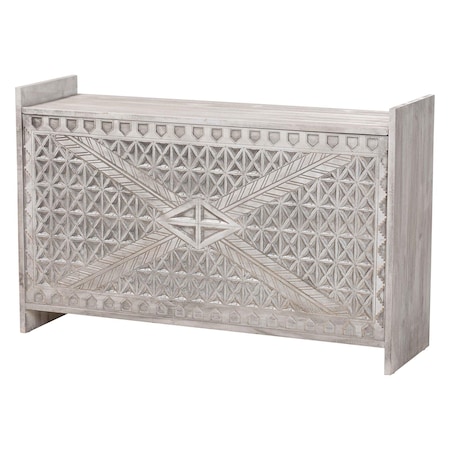 Bali & Pari Amado Wood Storage Trunk with Carved Front Panel 265-14538-ZORO