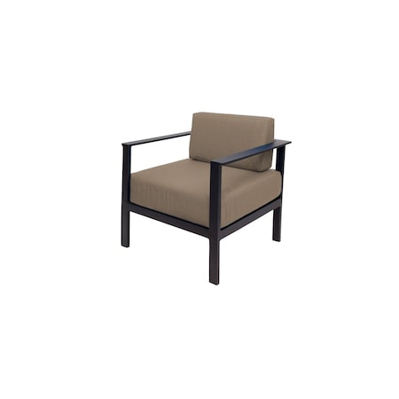 Bfm Seating Belmar Armchair with Sunbrella cushions, Sand Black Frame PH6102BL-14090