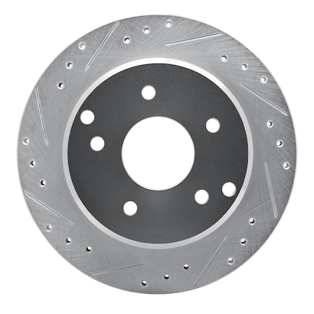 Dynamic Friction Co DFC Brake Rotor - Drilled and Slotted - Silver 631-47016L