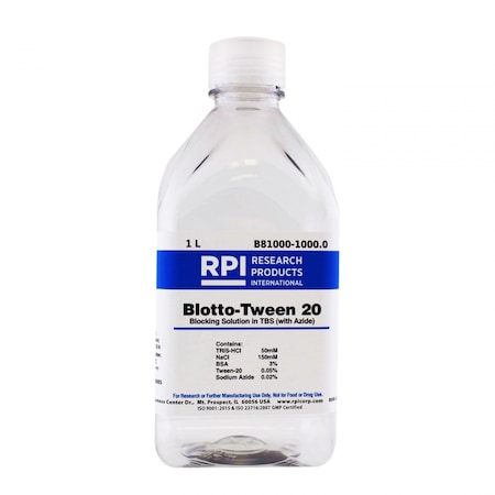 Rpi Blotto-Tween 20 Blocking Solution in TBS with Azide, 1 Liter B81000-1000.0