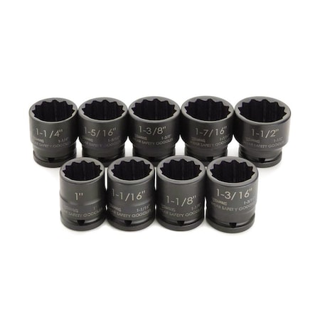 Williams Impact Socket Set, 3/4" D, 16pcs. 12Pt SAE, JHW38926 JHW38926