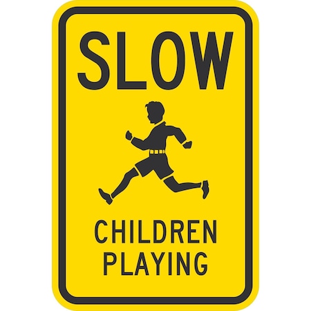 Lyle Slow Children Playing (W/Sym), 12x18, Diamond Grade, Yellow G-2653-DG_12x18