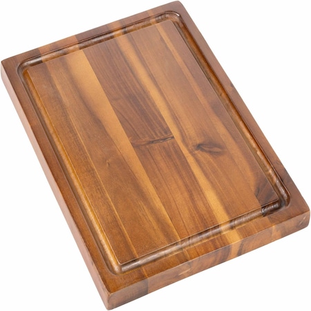 Happimess Eldridge Small 14"W x 10"D Handcrafted Acacia Wood Grain Thick Reversible Cutting Board w/Juice Gro CUT1003B