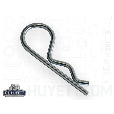 Huyett Bridge Pin, Zn Plt Spg Stl, .177 Wire Dia x 3.5 L x 1.400 In Eye Dia x Fits 7/8 to 1 Shft BP-0012