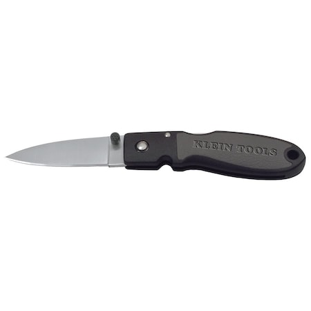 Klein Tools Lightweight Lockback Knife, 2-3/8-Inch Drop Point Blade, Black Handle 44002