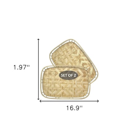 Homeroots 11in Natural Ceramic Handmade Serving Tray 476533
