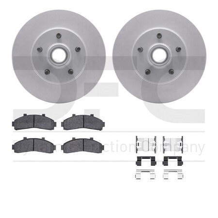 Dynamic Friction Co DFC GEOSPEC Coated Rotor- Heavy Duty Brake Pad includes Hardware 4412-54012
