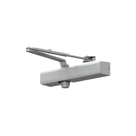 Falcon Lock-Allegion Medium Duty Surface Door Closer, Spring-N-Stop Arm, Adjustable Sizes 1-6, Grade 1, Painted Aluminum SC81A-SS-689