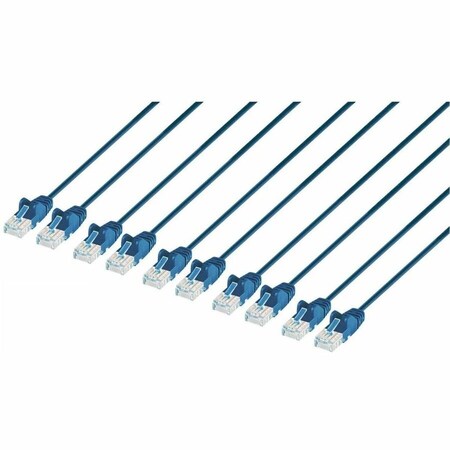Intellinet Network Solutions CAT6 U/UTP SLIM NETWORK PATCH CABLE, 0.5 FT, BLUE, 10PK 744324