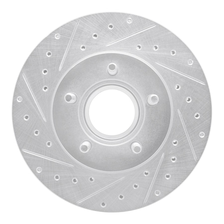 Dynamic Friction Co DFC Brake Rotor - Drilled and Slotted - Silver 631-54140L