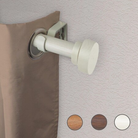 Central Design 1 in. Cover Faux Wood Curtain Rod with 28 to 48 in. Extension, Pearl White W100-37-28W1
