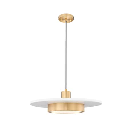 Z-Lite Ludo Matte White + Modern Gold 1 Light Pendant 829P20-MW-MGLD-LED