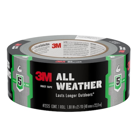 3M Duct Tape, Gray, 25 yd L, 1-7/8 in W 40825