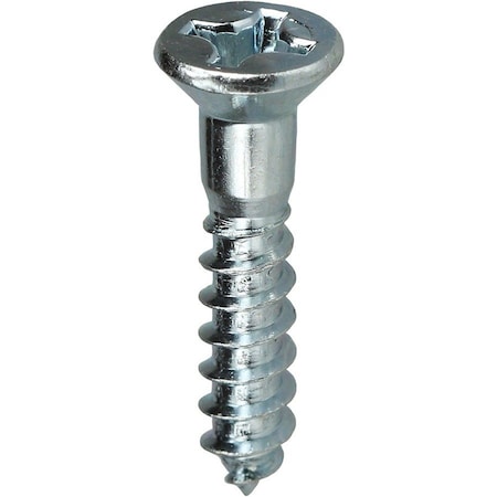 Dottie Wood Screw, #6, 1 in, Zinc Plated Carbon Steel Flat Head Phillips Drive, 100 PK PHFW61