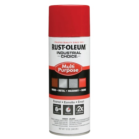 Rust-Oleum Spray Paint, OSHA Safety Red, Gloss, Solvent, 12 oz 1660830