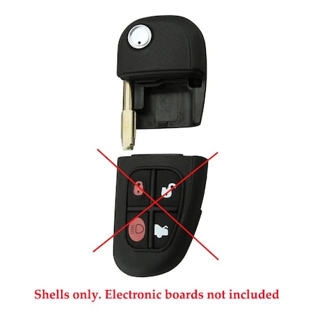 Aks Keys 2000 - 2009 Jaguar Remote Flip Key - ID 4D60 Chip - Tibbe FS-JAGUAR-04
