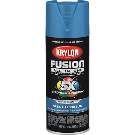 Krylon Fusion All-In One 12 Oz. Satin Spray Paint Harbor Blue K02940007