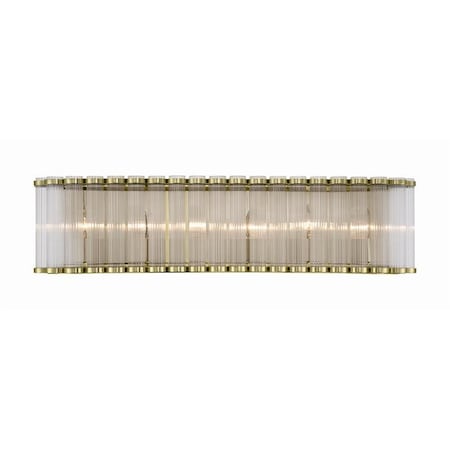 Euf Glasbury, Vanity, 32", Gold, Ribbed Glass 50043-019