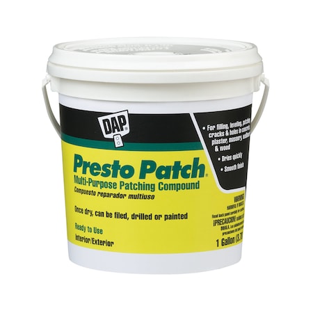 Dap Patching Compound, 1 gal, Pail, Off White, Presto Patch 58555