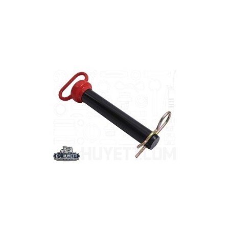 Huyett Hitch Pin, RH (Red), Black Powder Coat Med Carbon Steel, 1.5 Dia x 8.5 Eff L x 9.125 Shk L HPR-1500-8500