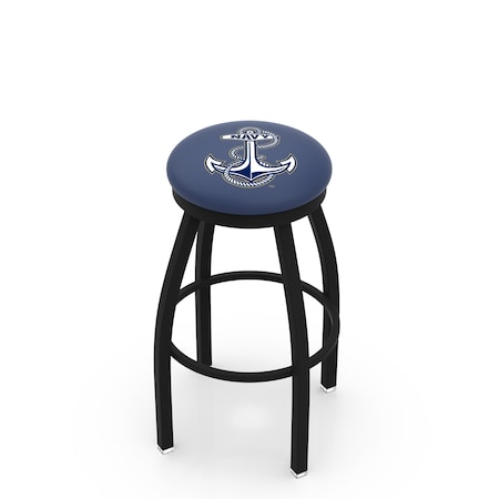 Holland Bar Stool Co 36" Blk Wrinkle US Naval Academy NAVY Swivel Bar Stool, Accent Ring L8B2B36USNavA