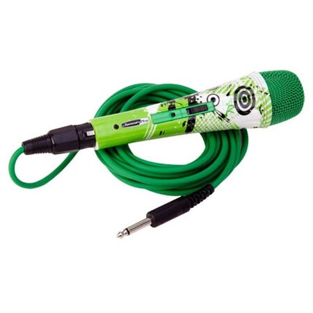 Jammin Pro GREEN PLANET Style Unidirectional Dynamic Microphone w/XLR Jack Cable & Karaoke Software MIC014