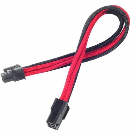 Silverstone 6 Pin 250 mm Power Cable Extender - Black with Red PP07-IDE6BR
