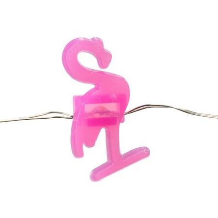 Elegani 20 LED Pink Flamingo String Lights - Tropical Decor for Patio, Poolside or Indoor Use, 7 Ft PH-600133